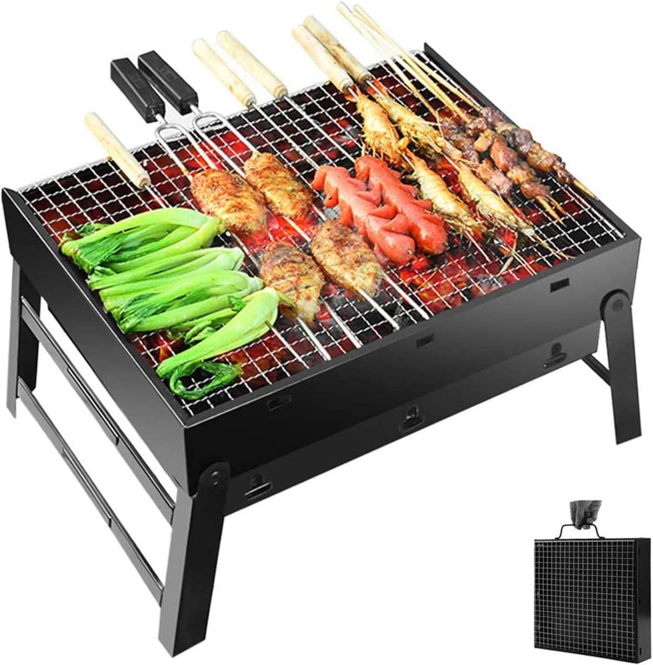 Con griglia con superficie antiaderente senza PFOA Fornello per barbecue in acciaio spazzolato perfetto per feste e riunioni