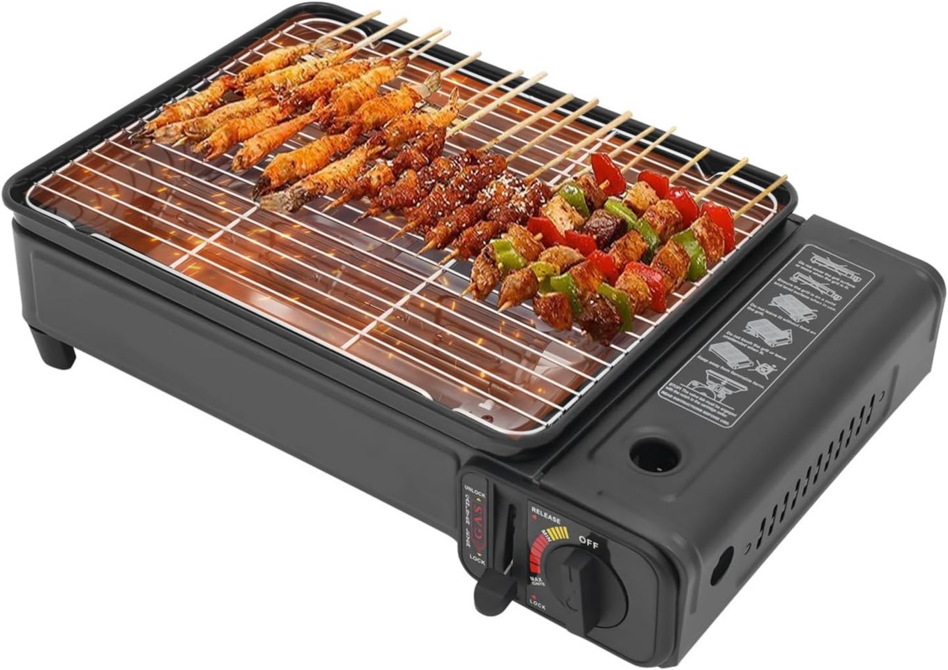 Con sistema di drenaggio dell'acqua per la pulizia Barbecue a gas in acciaio inossidabile ideale per picnic e gite fuori porta