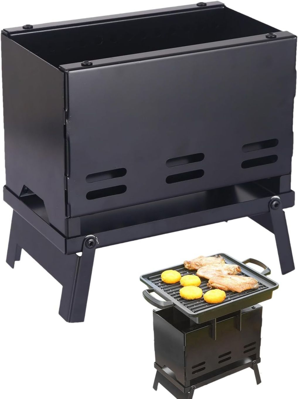 Con design leggero per il trekking e l'escursionismo Barbecue da esterno in acciaio spazzolato ideale per gite in montagna