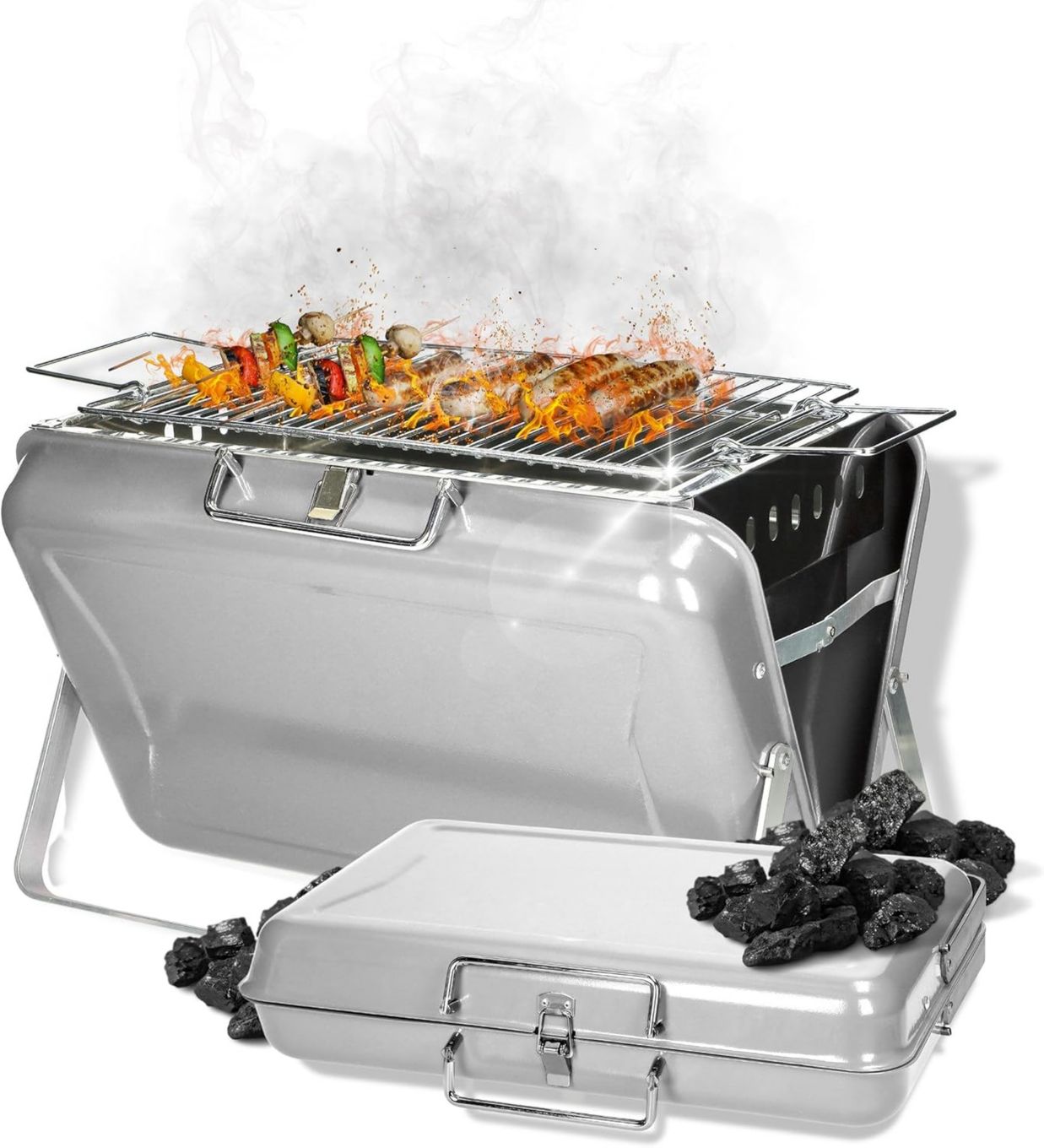 Con vaschetta per la cenere con capacit¨¤ elevata Griglia per barbecue in acciaio inossidabile perfetto per campeggio e vacanze