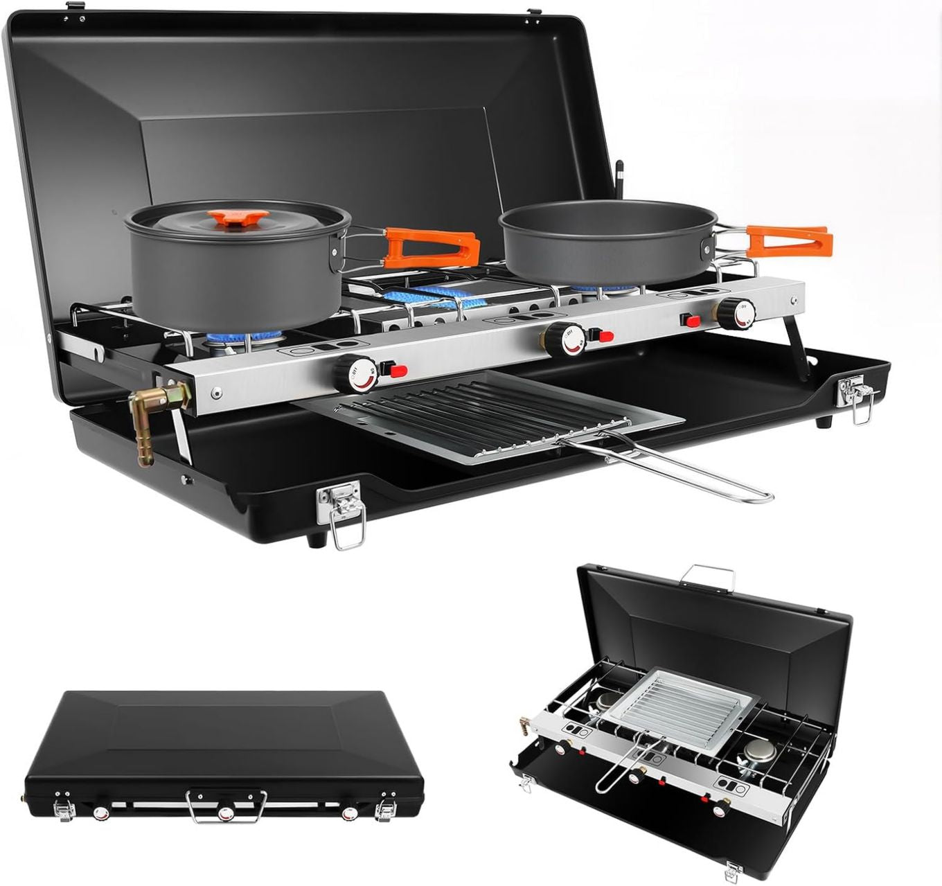 Con design pieghevole con ingombro minimo Barbecue da esterno in acciaio galvanizzato ideale per campeggio in tenda