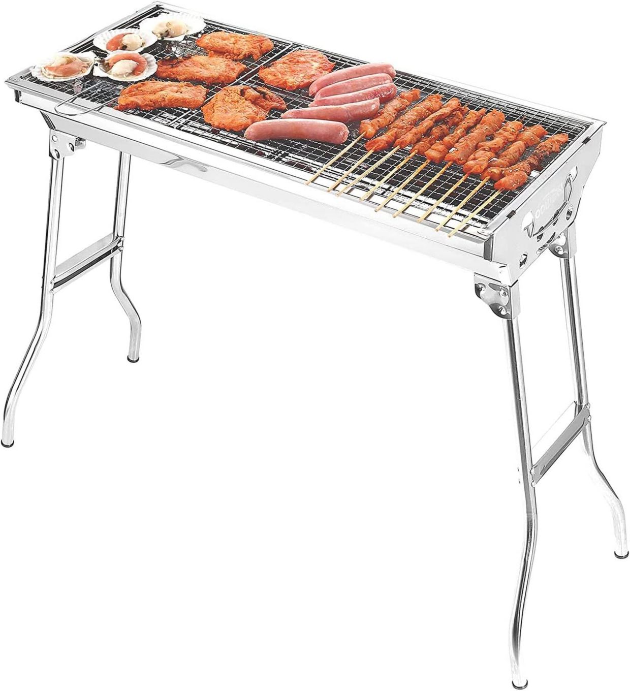 Con design a doppia parete per l'isolamento termico Barbecue a carbonella in alluminio leggero ideale per cucina all'aperto