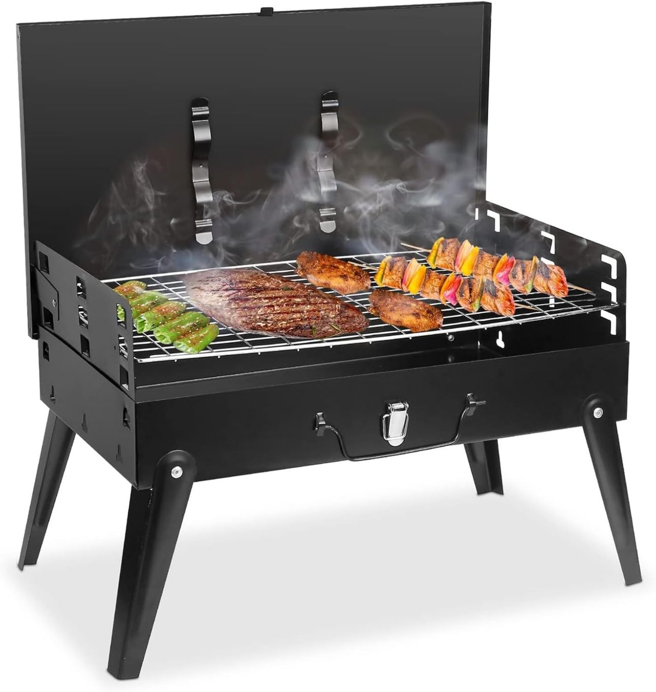 Con sistema di ventilazione per evitare l'accumulo di fumo Barbecue portatile in materiale ignifugo ideale per cucina all'aperto